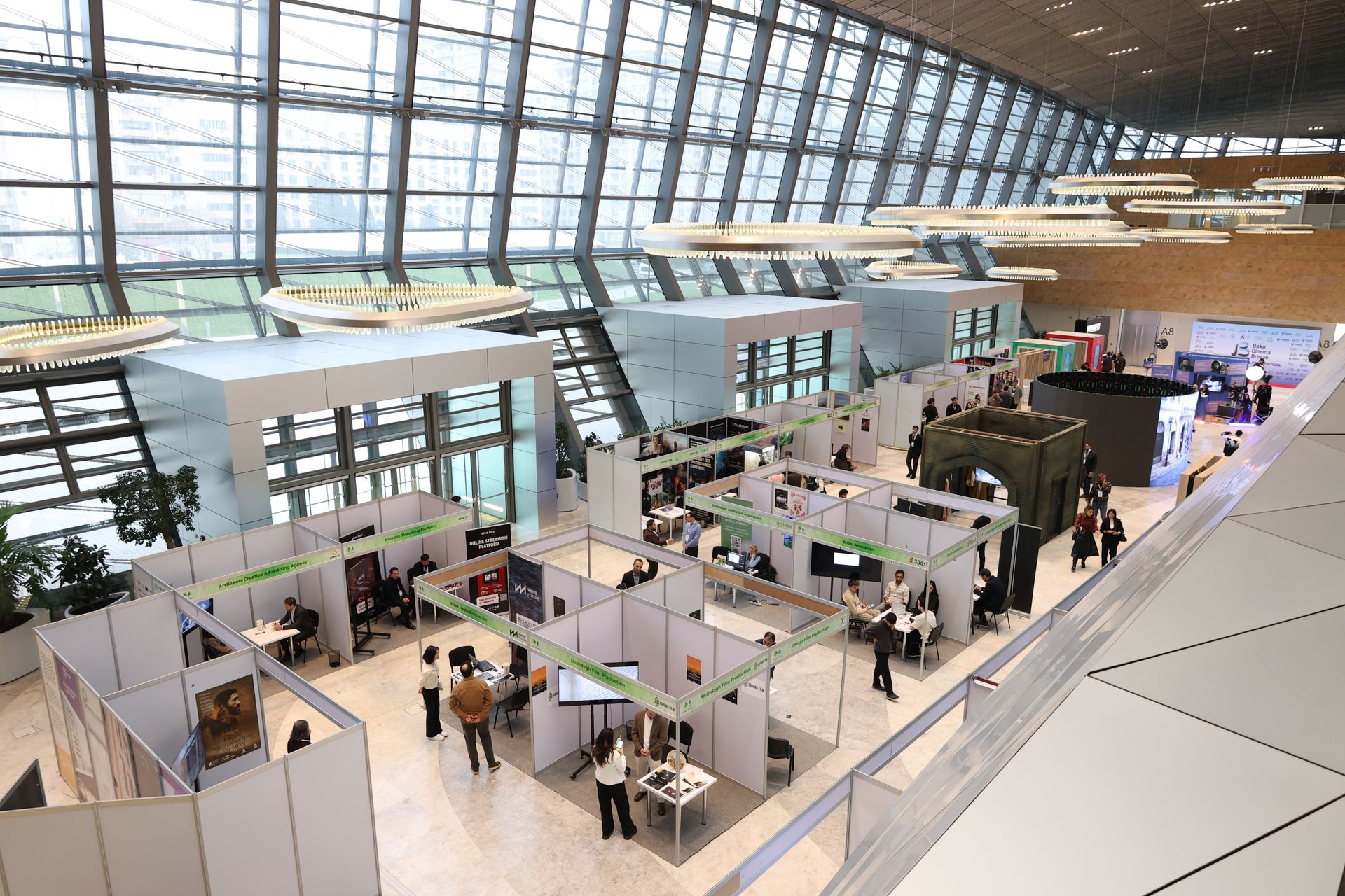 Exhibition hall with brand booths
